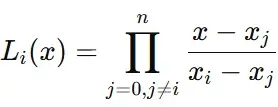 Where Li(x) are the Lagrange basis polynomials, defined as Image