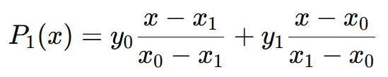  1st Order Lagrange Interpolation Formula